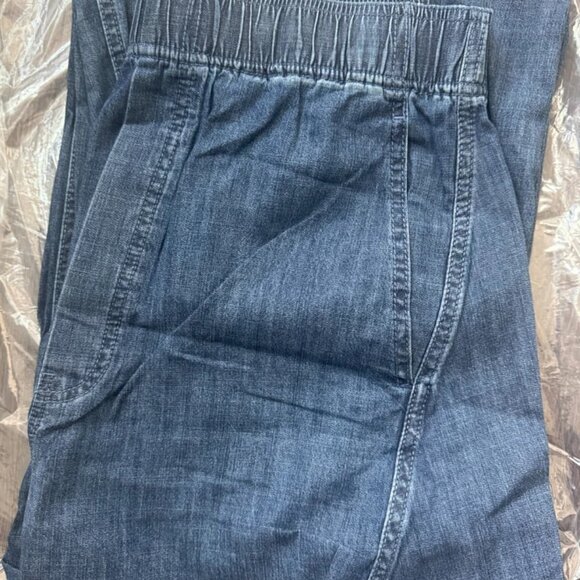 Tibi Summer Denim Classic Wash Winslow Pant Short - Picture 13 of 14